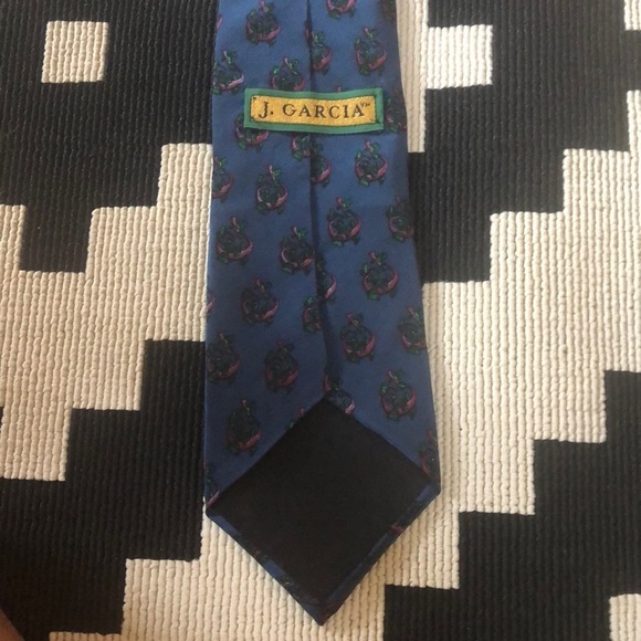 J. Garcia Silk Neck Tie JG Blue Print - Picture 4 of 6